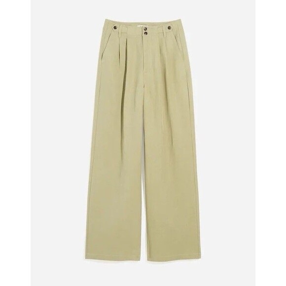 Madewell The Harlow Wide-Leg Trouser Pants in Beige Size 4T - Picture 6 of 12
